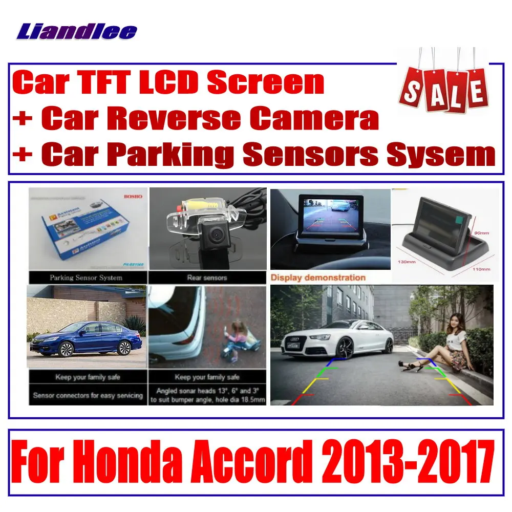 Автомобильная цифровая система датчиков парковки для Honda Accord 2013- HD монитор дисплей/задний вид автомобиля камера