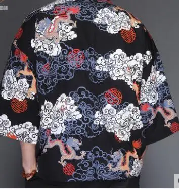 Кимоно кардиган мужской японский obi мужской юката японское кимоно Мужская японская мода мужской цветочный принт Самурай Одежда большого размера - Цвет: summer