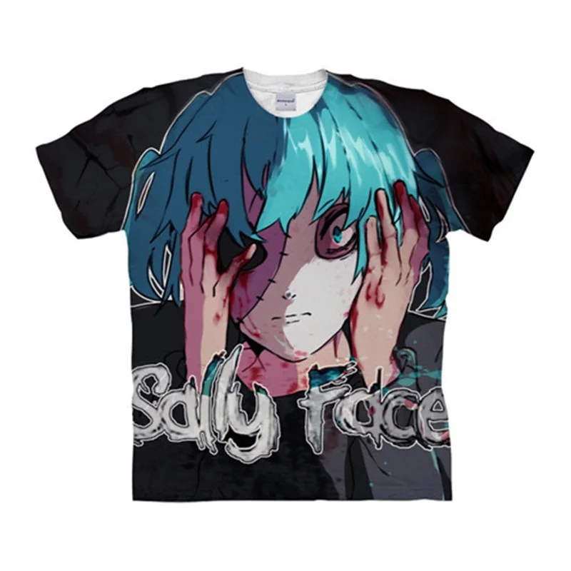 New Casual Anime 3D T-Shirt Men Open Mouth Ahegao Summer T Shirt Male Short Sleeve Tee Tops Man Streetwear Drop Ship