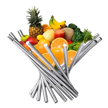 

2020 Fold Fashion Plate Tray Storage Kitchen Accessories Fruit Bowl Stainless Steel Household Strainer Basket Rotate