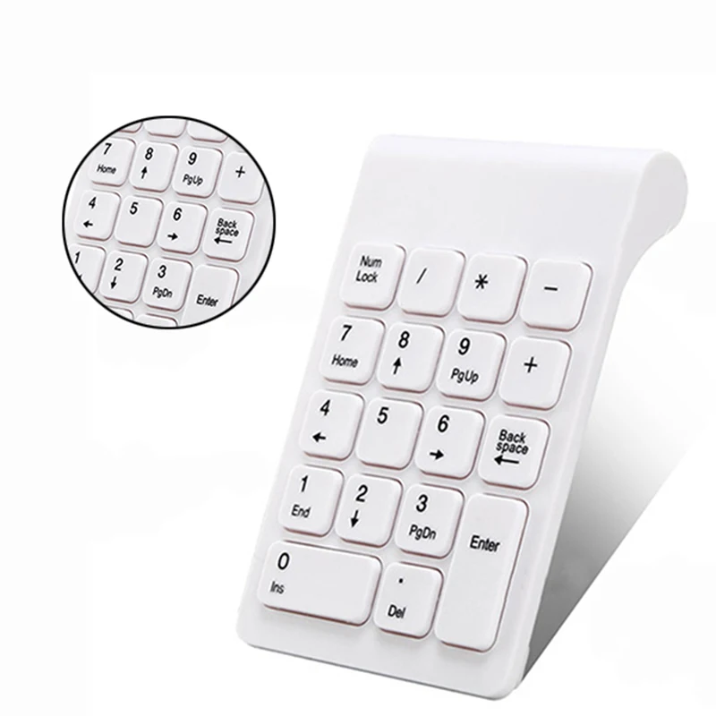 Wireless 2 4GHz 18 Keys Number Pad Numeric Keypad Keyboard for Laptop PC Mac white 2