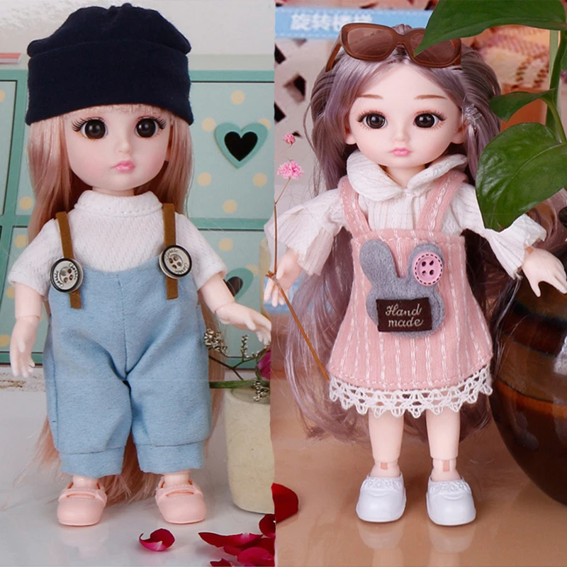 

16cm Beauty BJD Doll 13 Moveable Jointed Dolls Lovely Cute Bjd Doll with Clothes and Shoes Dress Up Dolls Toy for Girls Gift