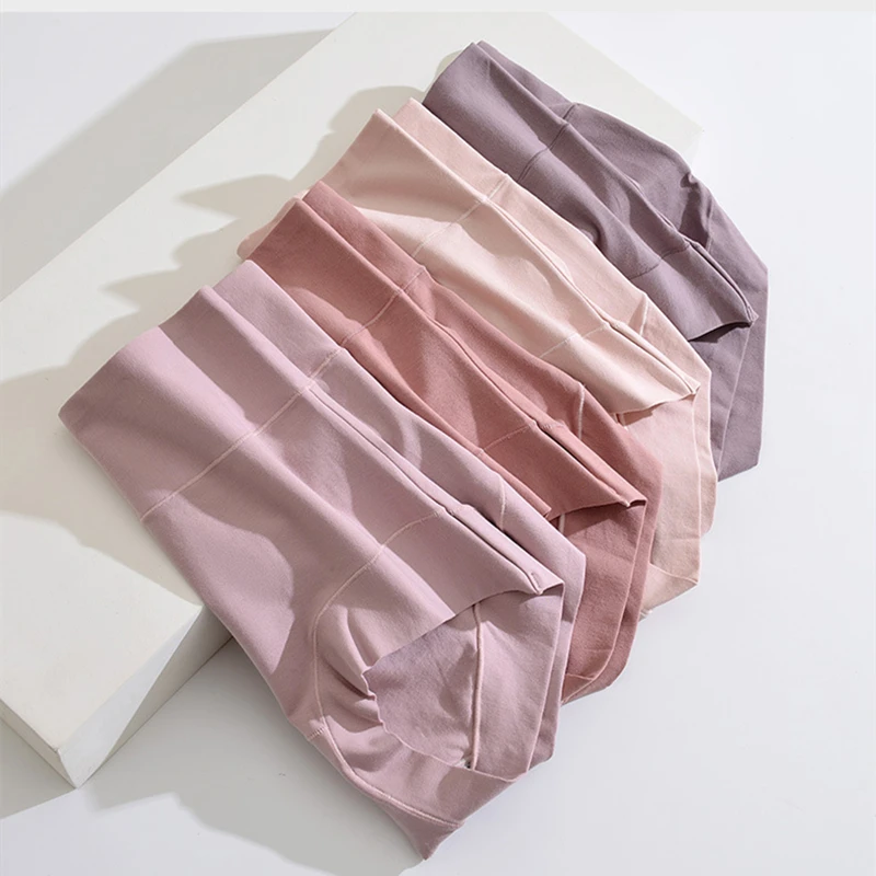 60S Cotton Panties High-Rise Panties for Women Ladies Plus Size Womens Briefs Underwear Women Tighten The Abdomen Safety Shorts