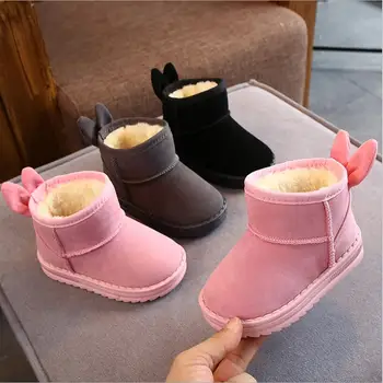 

New Kids Snow Boots Children Boys Winter Warm Children Shoes Non-slip Flat Round Toe Girls Baby Lovely Boot