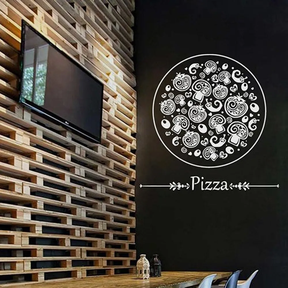 3d Pizza Decal Pizzeria Logo Vinyl Sticker Window Sign Cooking Decorations Italian Restaurant Cafe Kitchen Dinning Decor Rb344 Wall Stickers Aliexpress
