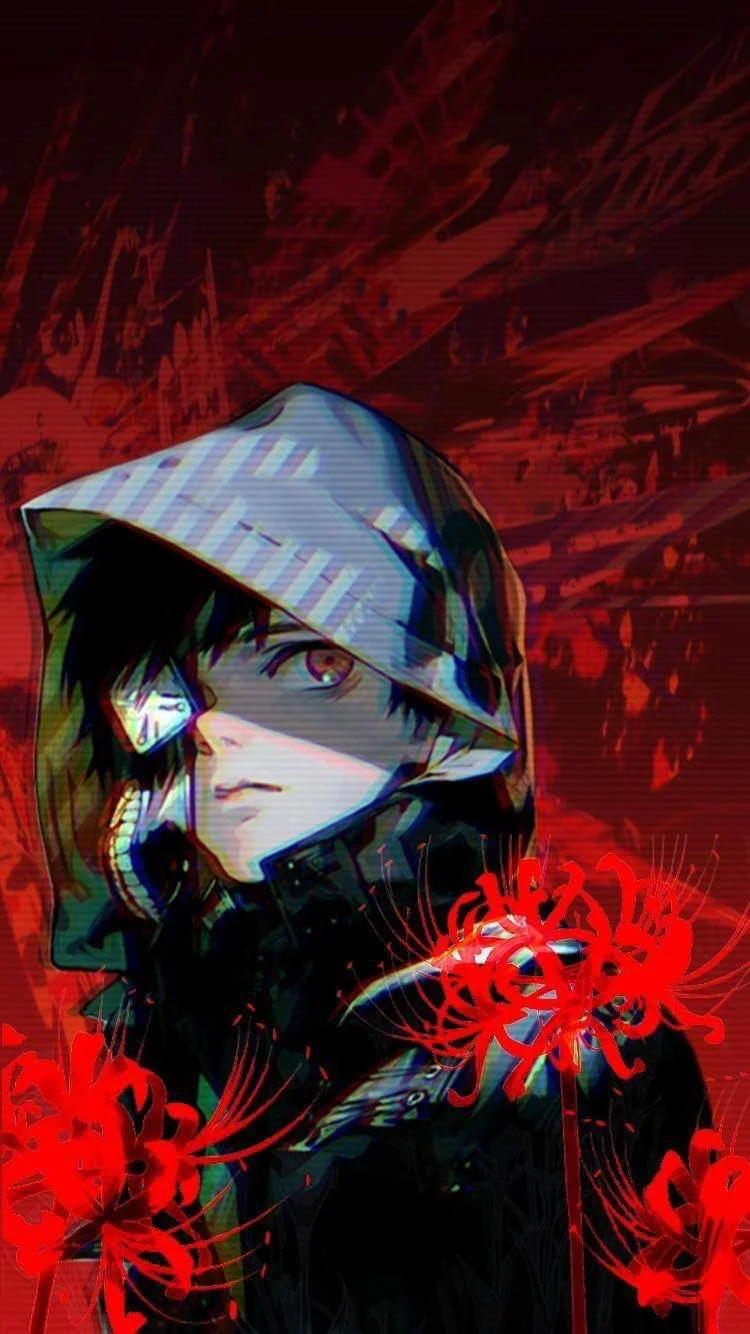 Kaneki, anime, animes, animesfw, red, vermelho, HD phone wallpaper