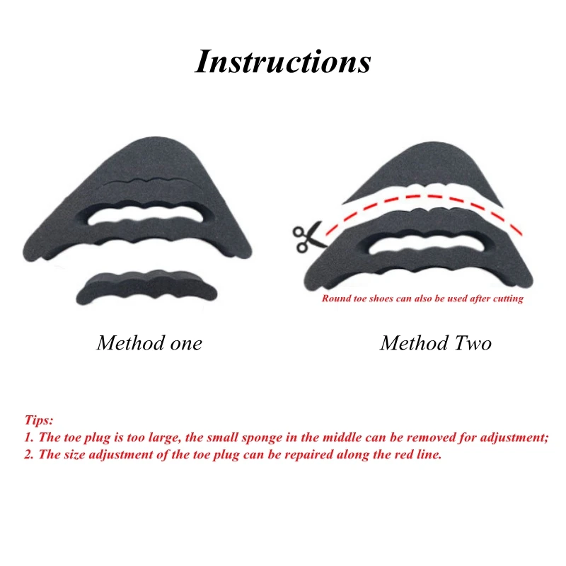 1pair Women High Heel Toe Plug Insert Shoe Big Shoes Toe Front Filler Cushion Pain Relief Protector Adjustment Shoe Accessories