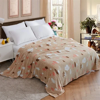 

Soft Warm Flannel Blanket Skin-friendly Winter Sheet Bedspread Sofa Bed Throw Light Thin Machine Washable Flannel Blanket 3 Size