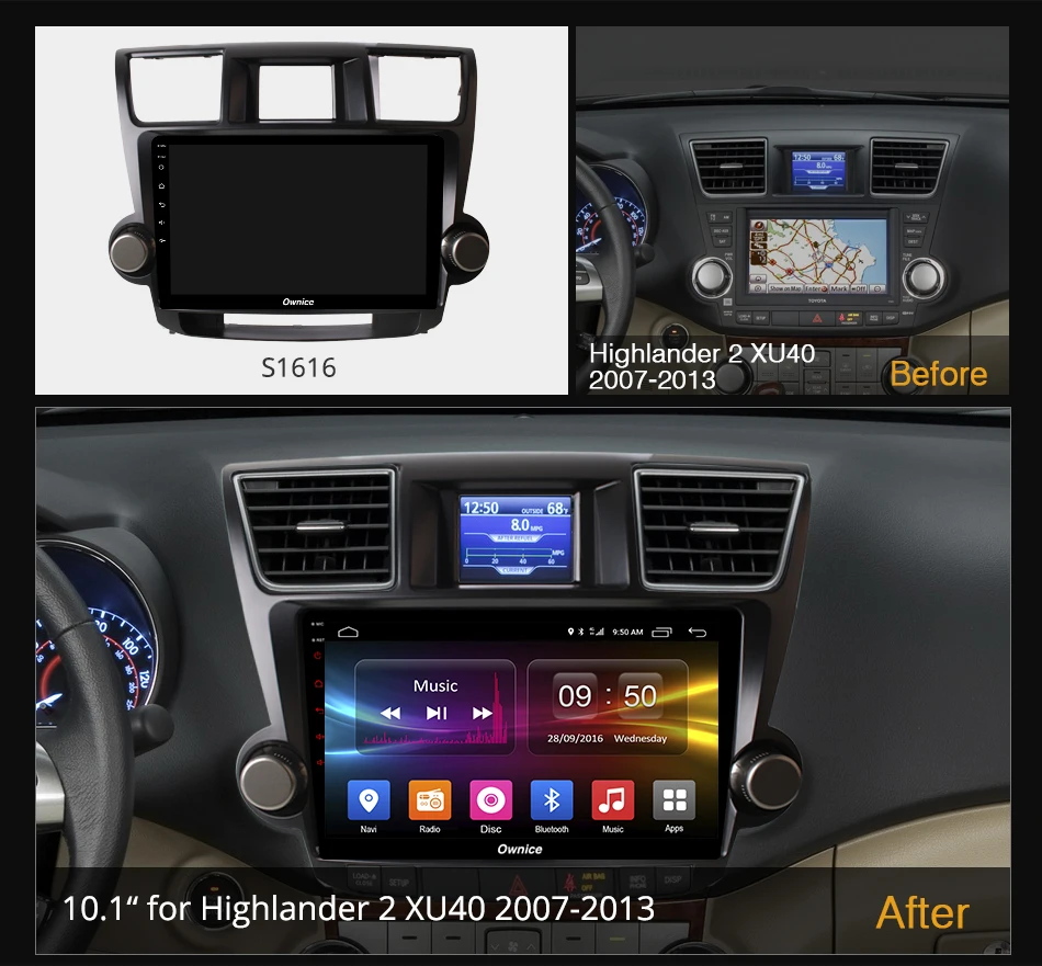 Ownice 10 1 &quotавтомобильное радио GPS DVD Navi для Toyota HIGHLANDER 2009 2013 2014 2015 универсальное Android 0