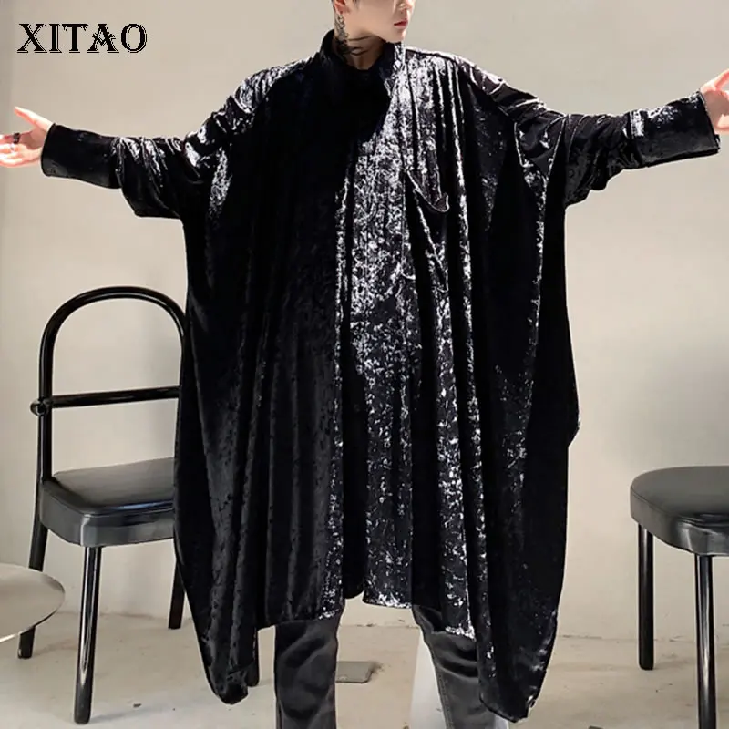 XITAO нерегулярные бархатные женские блузки с рукавом летучая мышь плюс размер