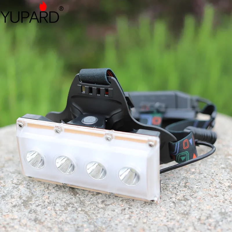 Светодиодный головной фонарь высокой мощности T6 * 4 с USB-зарядкой налобный на