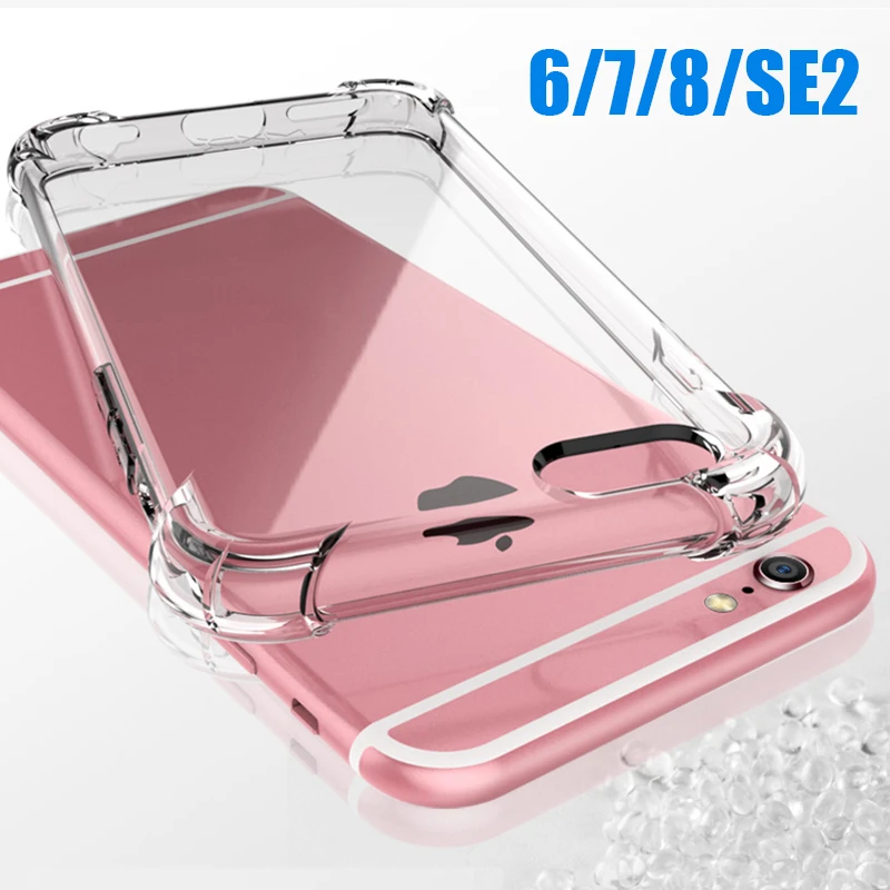 Transparent Silicone Case For iPhone 7 Plus 6 6S 8 Plus Shockproof Soft Cover For Apple iPhone SE 2020 Case i Phone SE2020 SE2