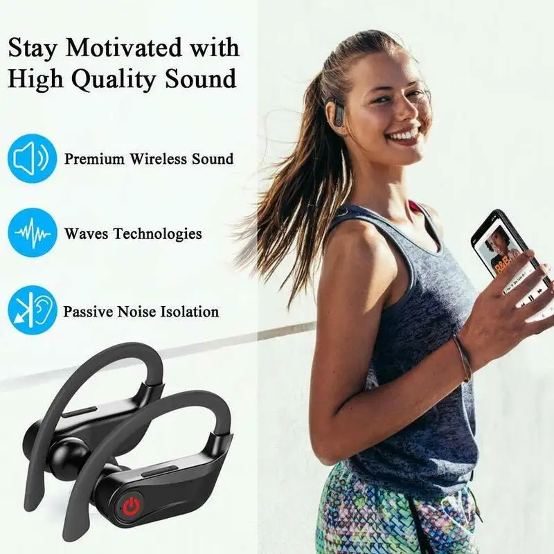 Беспроводные наушники HBQ Q62 TWS Bluetooth 5 0 крючок для наушников спорта зарядка чехол