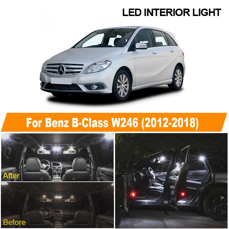 17 Stucke Weisse Fehlerlose Led Lizenz Platte Lampen Interior Licht Kit Fur Mercedes Benz B Klasse W246 2012 2018 Lesen Decke Lampe Signal Lamp Aliexpress