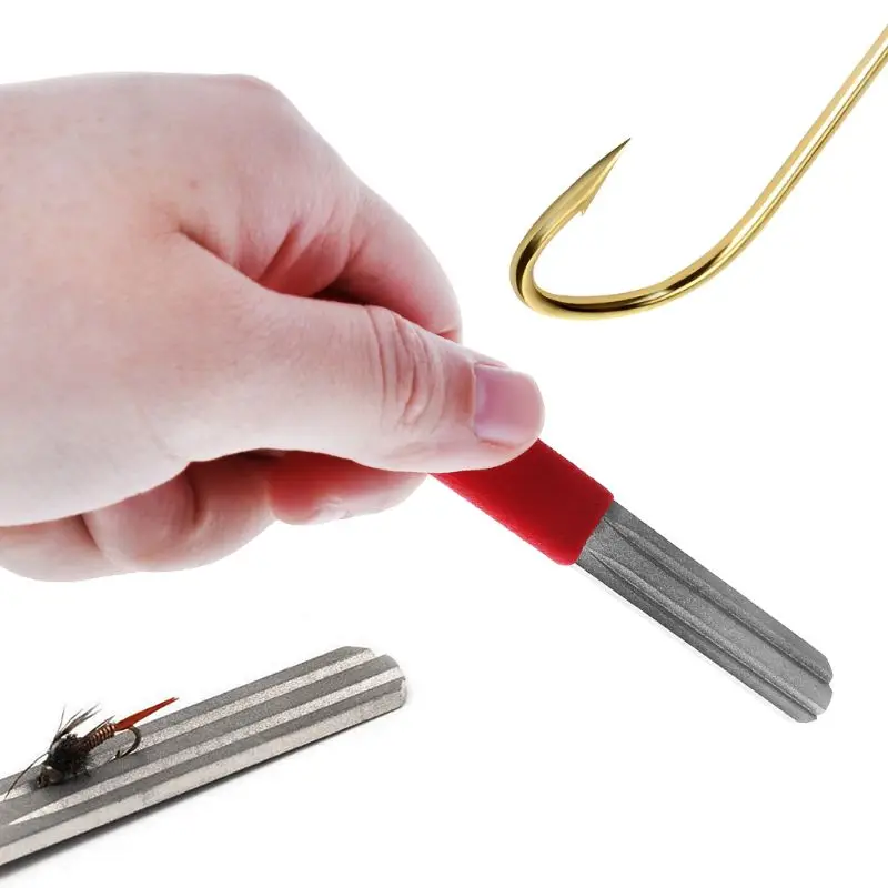 1pc Double Side Good Quality Fishing Flies Hook Hone Fly Fishing Hook Sharpening Tool Hooks Sharpener Hone Drop Ship Support