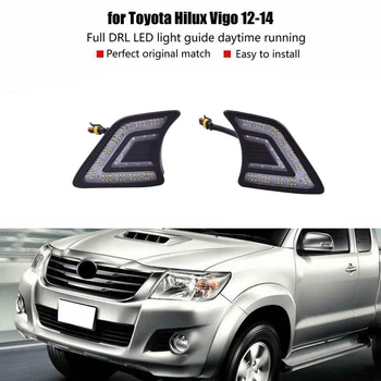 

for Toyota Hilux Vigo 2012-2014 Pair Front LED DRL Daytime Running Fog Light Lamp
