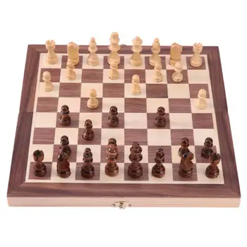 

Folding Wooden Magnetic Chess Set Portable Board Games Leisure Educational Toys for Children Kids Training Supplies