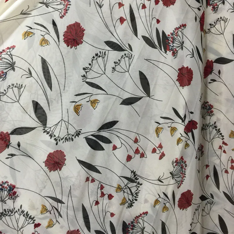 

2019 Tissus Au Metre Tissus Free Shipping 75d4 Color Chiffon S Flower Printing Georgette Yarn Holiday Dress Accessories Fabrics