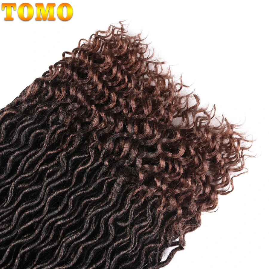 TOMO 20 Inch Goddess Faux Locs Crochet Hair Extensions Synthetic Soft Locs with Curly Ends Wavy Faux Locs Braiding Hair 24 Roots