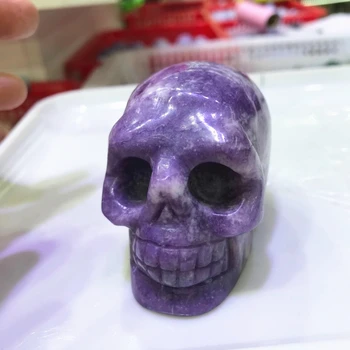 6CM Natural Ziyun Mother Crystal Carving Skulls Purple Mica Mineral Quartz Witchcraft Supplies Home Furnish And Decorate Stones 5