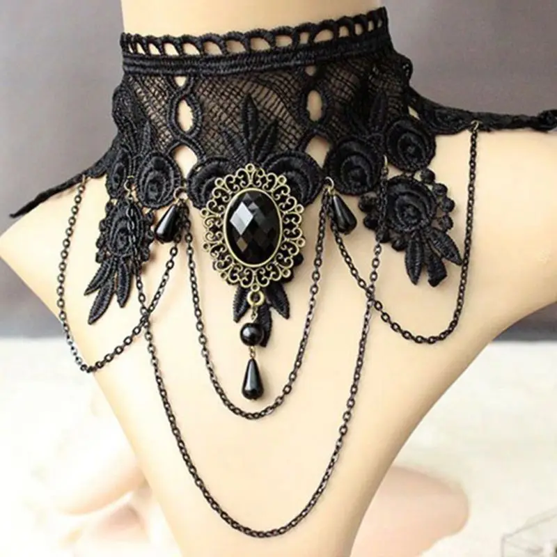 Black Flower Choker Black Rose Choker Velvet Rose Gothic Jewelry Goth Choker  Victorian Style Vintage Choker Necklace Steampunk - Etsy