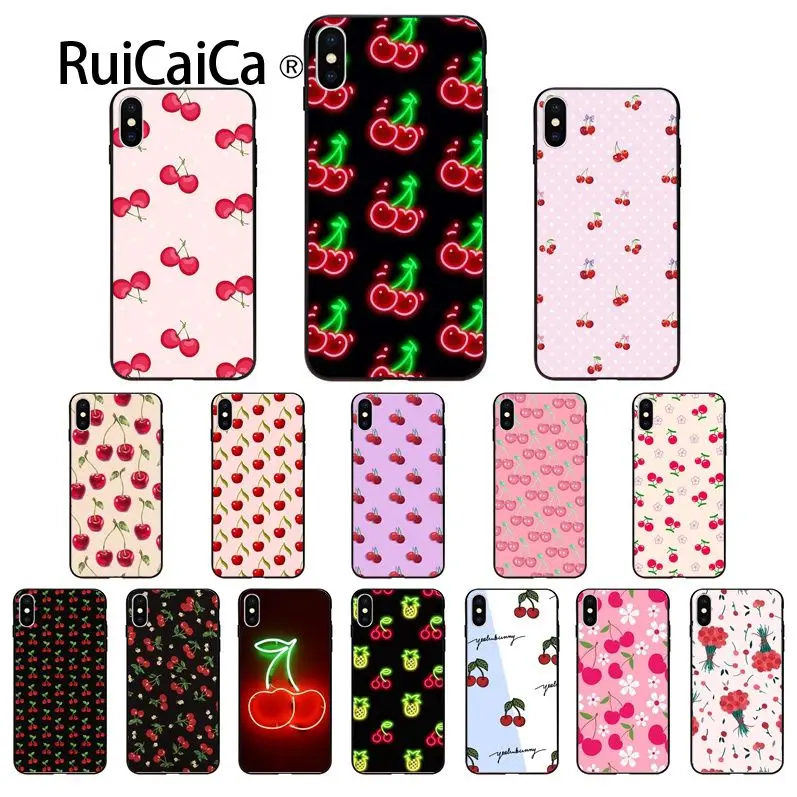 Ruicaica Фрукты Вишня ТПУ Мягкий силиконовый чехол для телефона Apple iPhone 8 7 6 6S Plus X XS MAX 5