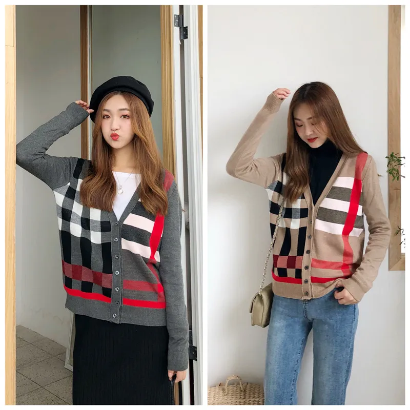 New Kind of Open-top Sweaters and Women's Wear Colour-Coloured Knitted Sweaters Early Spring Jacket Korean Edition