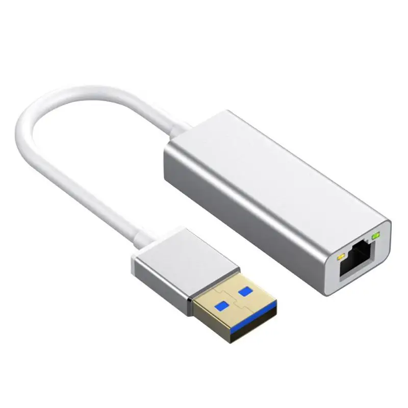 Серебристый S3-8153-U Aluminum Alloy Ethernet Adapter Lightness and Portability No Space Occupy USB3.0 to RJ45 Gigabit Converter - Цвет: Серебристый