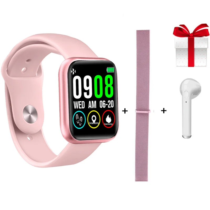 B Smartwatch P90 Full Touch Screen Smart Watch Men Women Waterproof Heart Rate Blood Pressure Multi-Sports Mode Fitness Tracker - Цвет: B