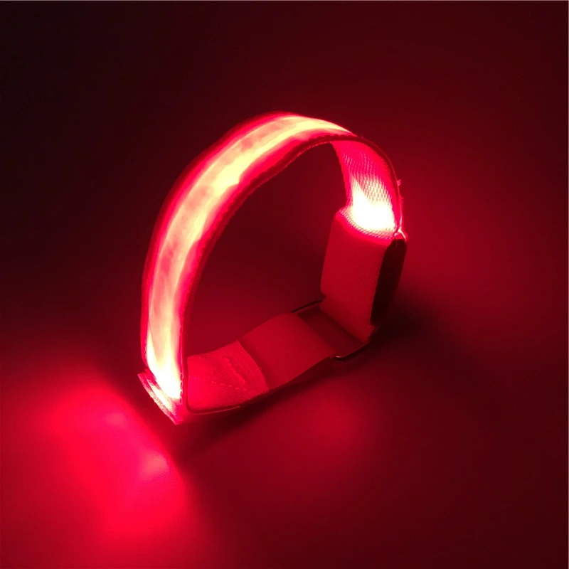 Red Спорт на открытом воздухе Ночная нарукавная повязка Led свет ремень безопасности рука ноги предупредительный браслет Велоспорт велосипед вечерние luces bicicleta - Цвет: Red