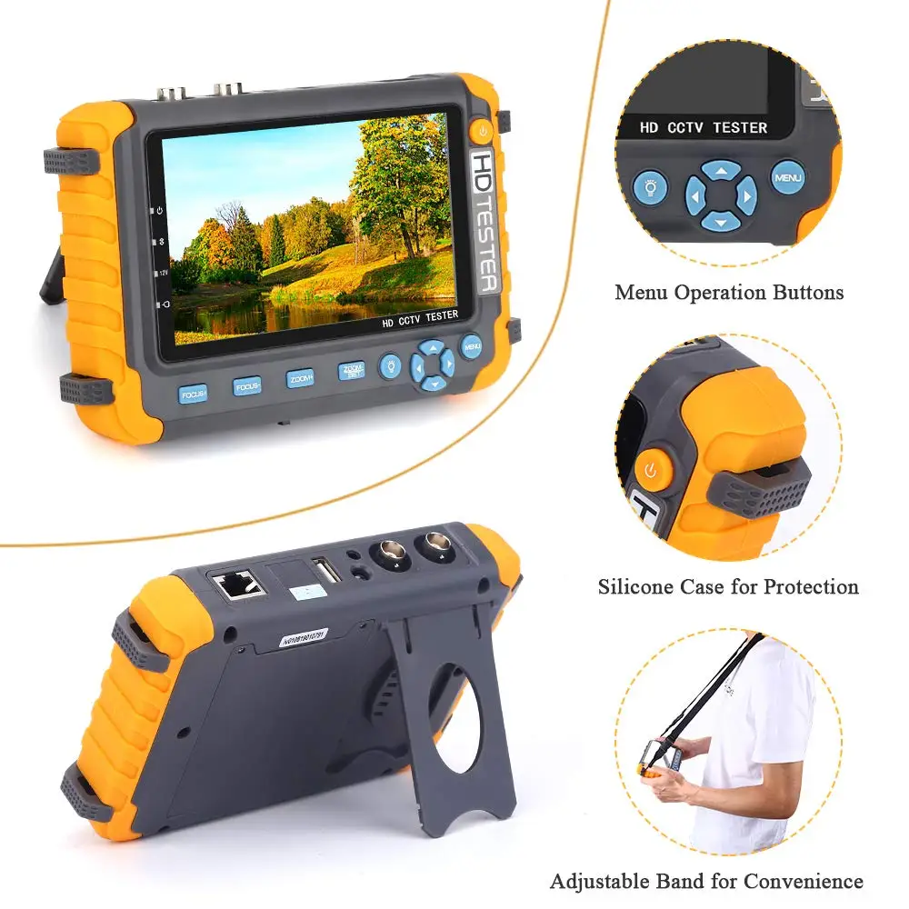  AHD CCTV tester camera 5 inch 8MP Portable CCTV Mini monitor cameras tester AHD CVBS tester kamery 