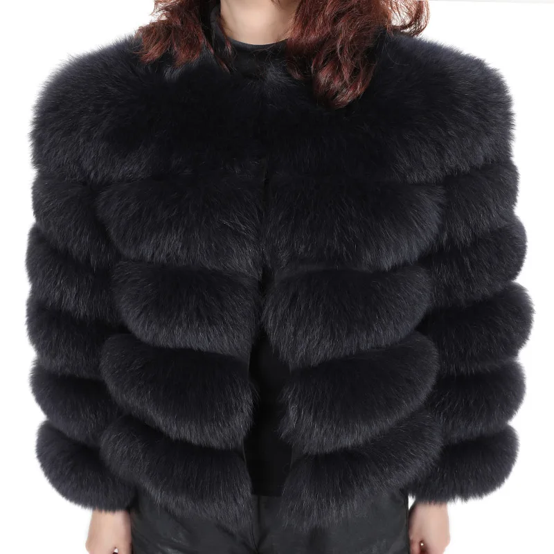 Short coat50-8 Maomaokong, натуральный Лисий мех, Зимний натуральный мех, модная короткая обтягивающая куртка, роскошная кожаная куртка, Женская куртка - Цвет: Short coat50-8