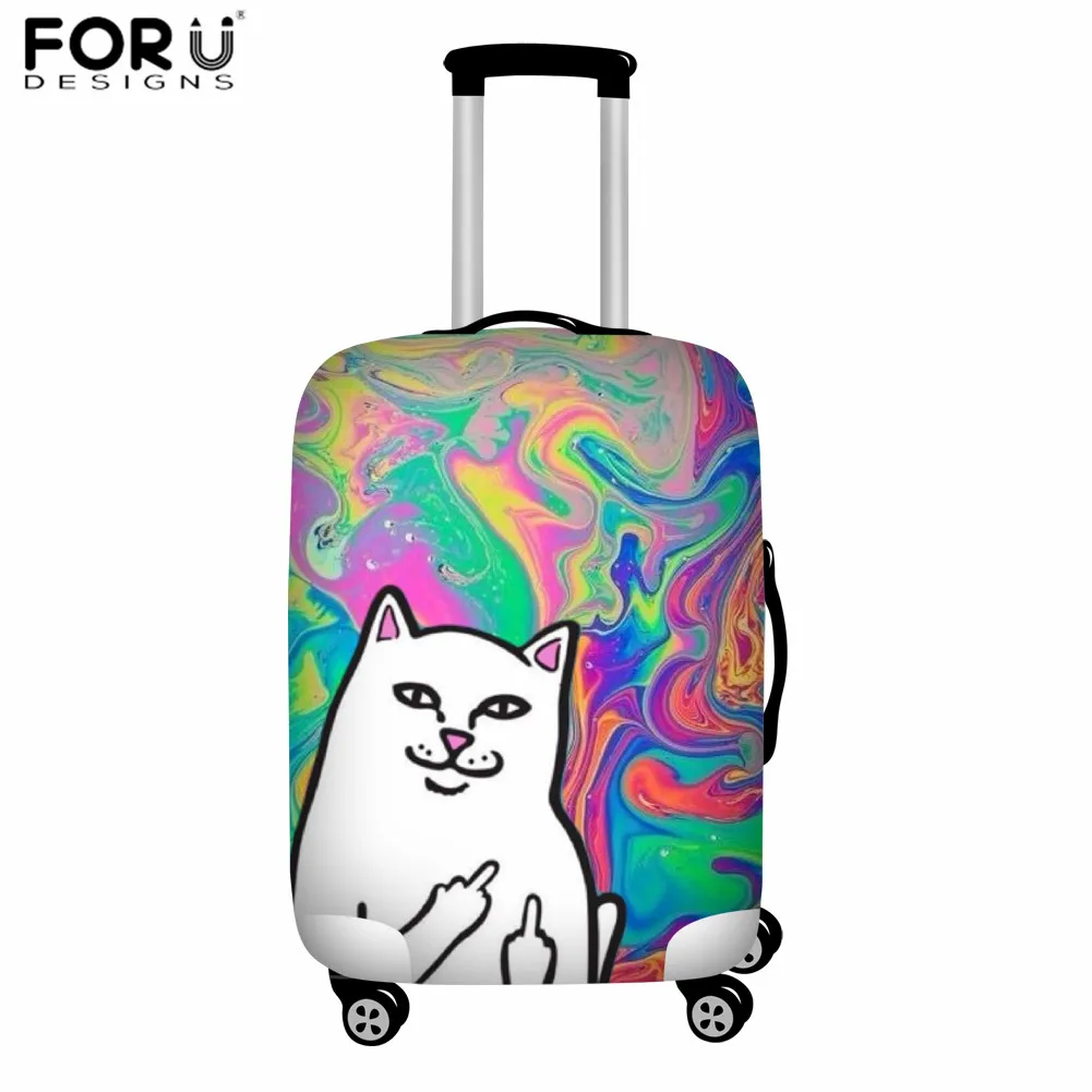 YY2002 FORUDESIGNS/Эластичный Чехол для багажа с изображением кошки на палец для путешествий, Чехол для багажа 18-32 дюймов, чехол для костюма, пылезащитный чехол на колесиках - Цвет: YY2002