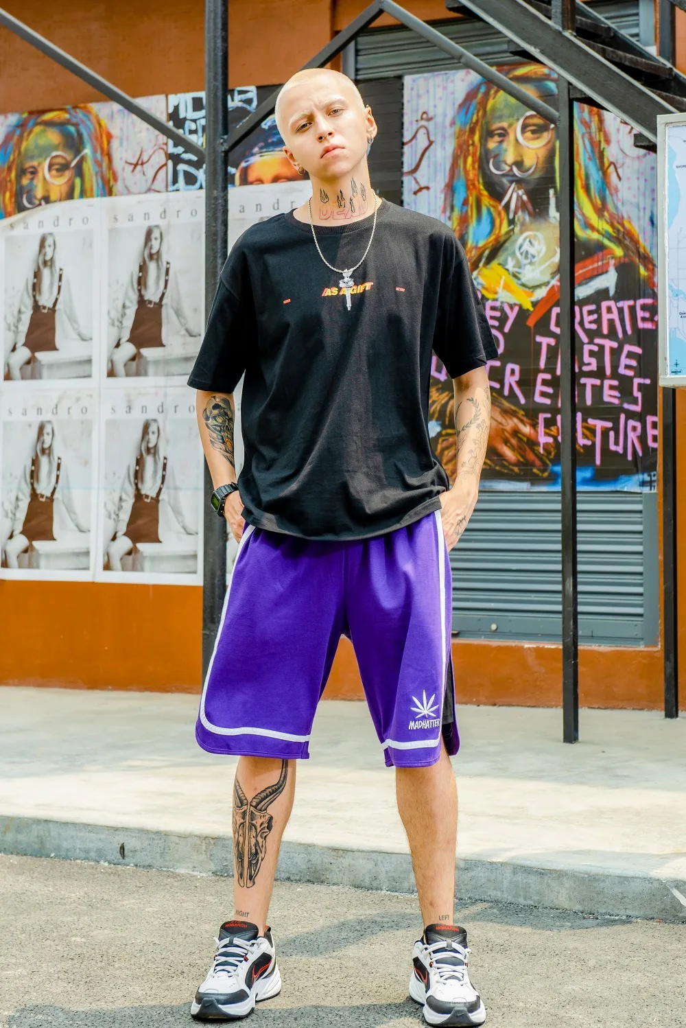 Панк Спорт Тренажерный зал эластичный пояс лето пляж Мальчик мужские брюки лоскутное вышивка хип хоп Уличная мужские шорты