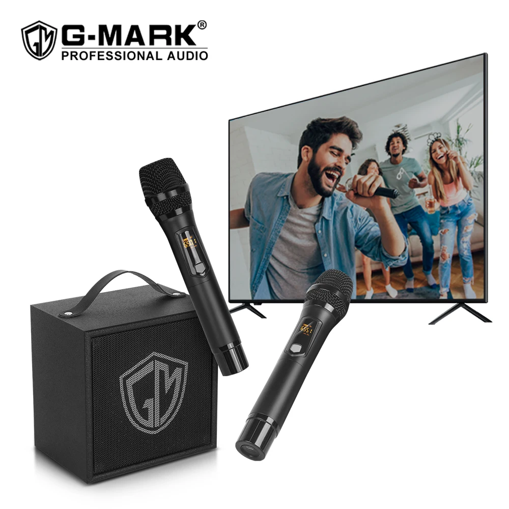 Karaoke Speaker G-MARK G-LIVE Wireless Microphone Bluetooth For TV Phone 35W Power &amp Lithium Battery With Sound Card Remote |