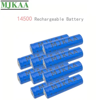 

MJKAA 10PCS 14500 AA Rechargeable Batteries 3.7V 1200mAh Universal Blue Lithium Li-ion Battery Suitable for Laser Pointer,