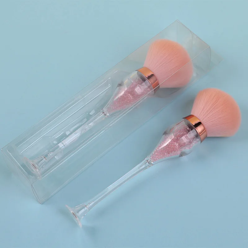 Luxury Wine Glass Make up Brush Soft Nail Art Cleaning Dust Brush Manicure Tool Cosmetic Blush Powder Facial Brush 2