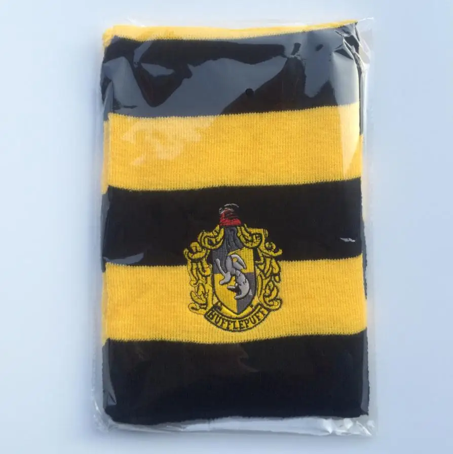 Hufflepuff Мужской и женский шарф из Поттера; карнавальный костюм Гриффиндора Слизерина; хлопковый шарф для девочек и мальчиков; украшение; детский подарок - Цвет: Hufflepuff
