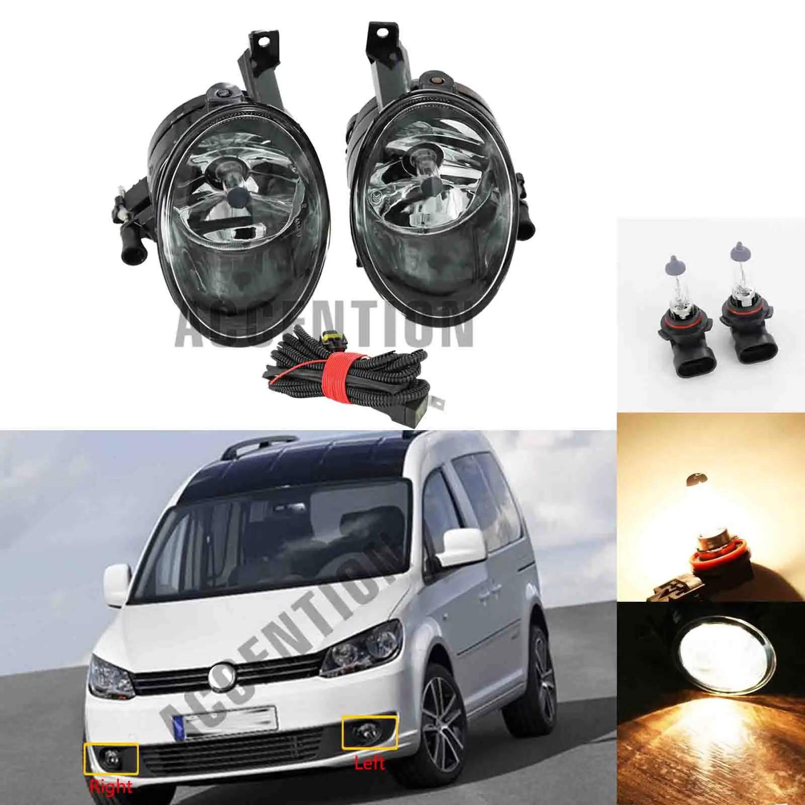 For VW Caddy 2K Facelift 2011 2012 2013 2014 2015 Car-Styling Halogen Fog Lamp Light Wire Harness Assembly | Автомобили и