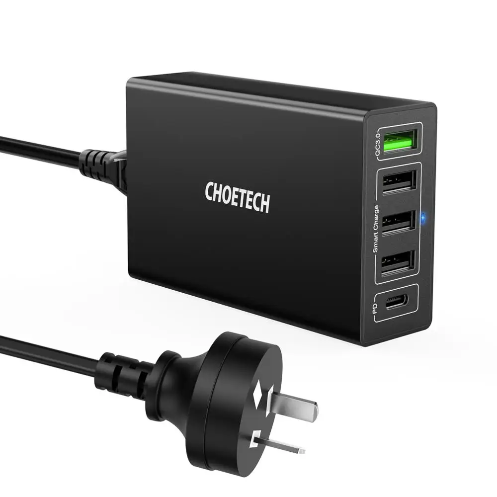 Зарядное устройство CHOETECH Quick Charge 3,0 USB 60 Вт QC3.0 QC Turbo Быстрая зарядка мультирозеточный мобильный телефон зарядное устройство для iPhone samsung Xiaomi - Тип штекера: AU Plug