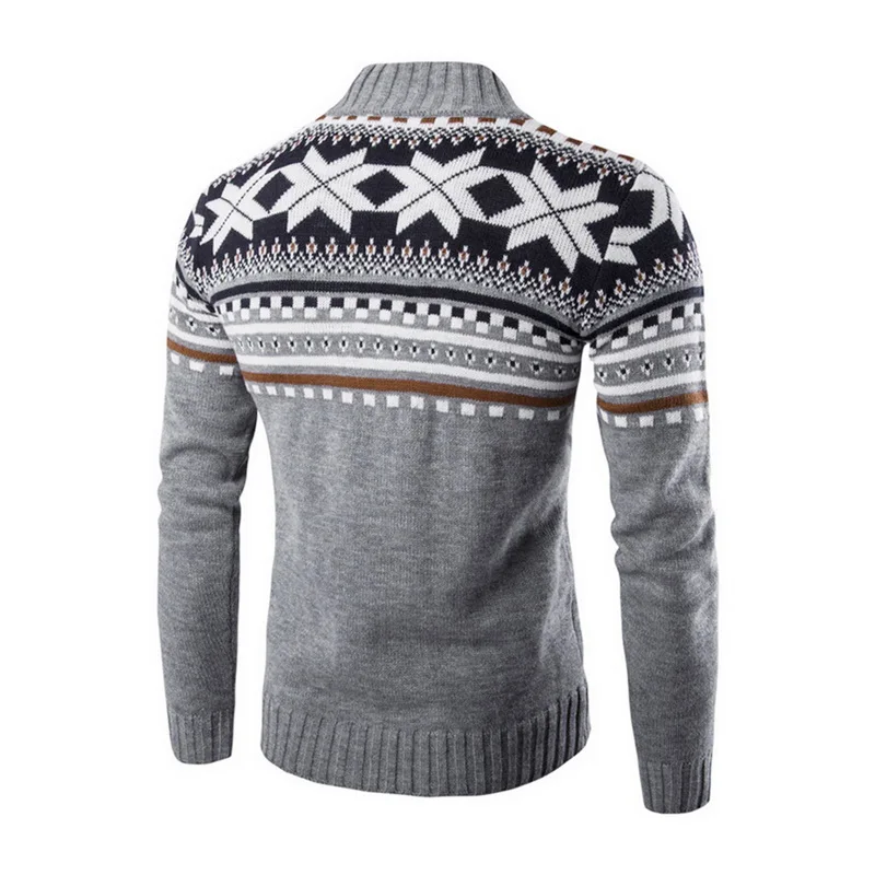 Мужской вязаный свитер высокого качества, мужские свитера с высоким воротом, Повседневный пуловер с длинным рукавом, мужские топы, Рождественская одежда со стоячим воротником