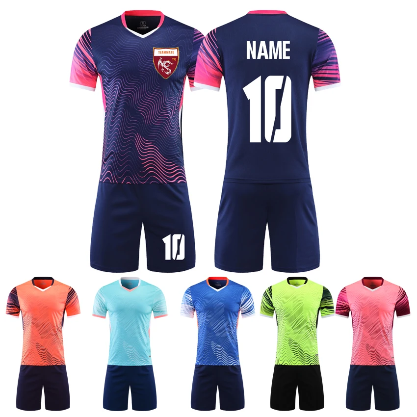 

NEW 2021 Custom football uniform Men Youth club Football jerseys College Soccer Uniforms Kits Kids blank shirt +shorts Sets