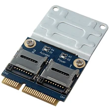 2 ssd hdd para o portátil duplo micro-sd sdhc sdxc tf para mini leitor de cartão de memória pcie mpcie para 2 mini-sdcards mini adaptador pci-e