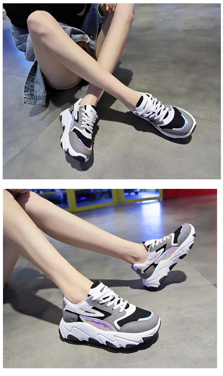 Для женщин модные детские кроссовки удобная сетчатая дышащая Нескользящая Спортивная светильник Вес для отдыха на открытом воздухе прогулочная спортивная обувь