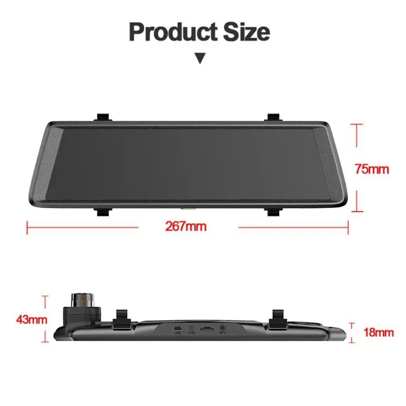Phisung H900 Full HD 1080P Автомобильный видеорегистратор Камера 9,88 дюймов зеркало заднего вида Цифровая видеокамера авторегистратор сенсорный экран камеры видеорегистраторы