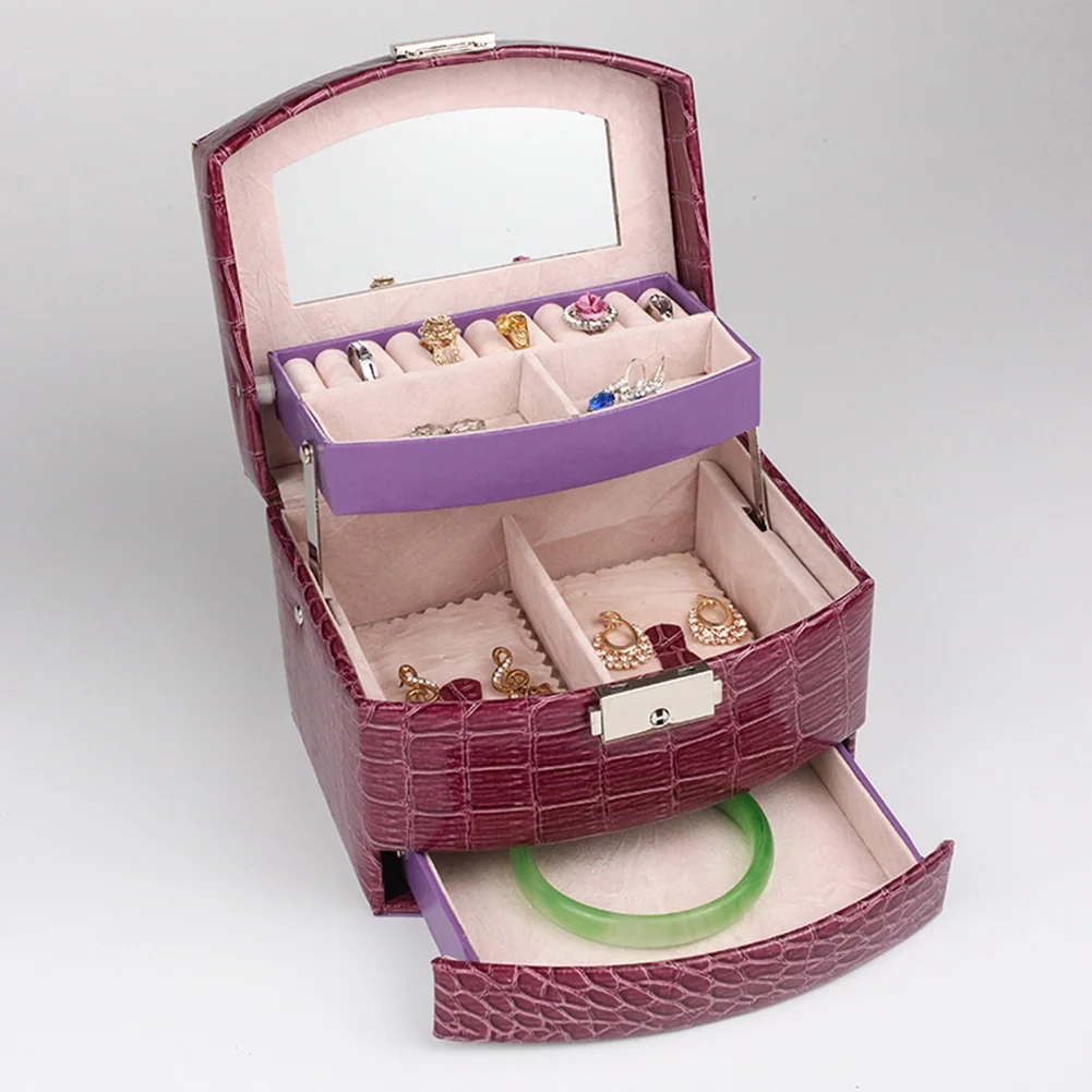 Jewelry Organizer Display Travel Jewelry Case Boxes Portable Jewelry Box Zipper Leather Storage Joyeros Organizador De Joyas Jew