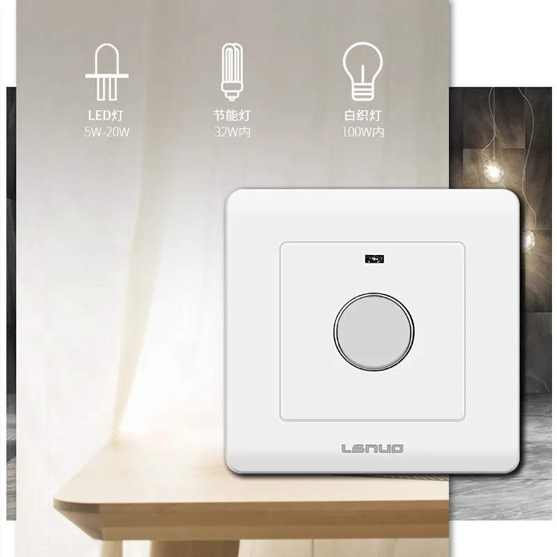 

New 220V Energy Saving LED Touch Sensor Switches Light Adjustable Light Control for Corridor Stairs Garage Doorway Wall Mounting