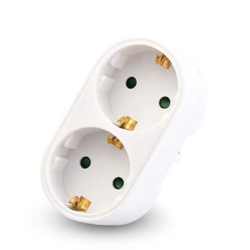 German socket adapter plug 1 out 2 round holes standard converter extended European | Обустройство дома