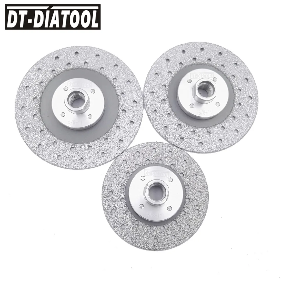 DT-DIATOOL 1 шт. 5/8-11 фланец двухсторонний вакуумный паяный алмазный режущий и шлифовальный диск для камня мрамора гранита бетона