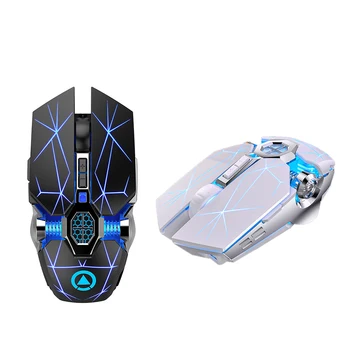 

YINDIAO Wireless Gaming Ergonomic Mouse 7 Keys LED 1600 DPI Computer Charge Gamer Mice Silent for PUBG FPS Game